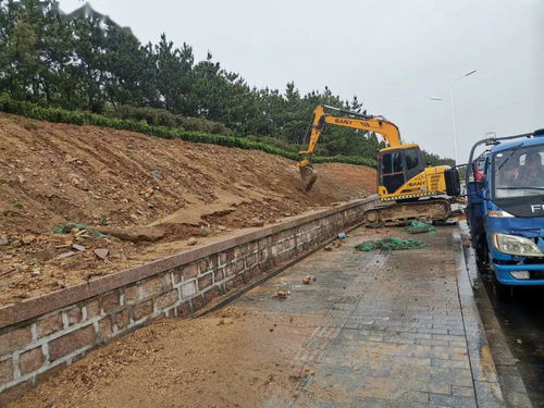 園林中心冒雨施工 加速推進城區綠化工程
